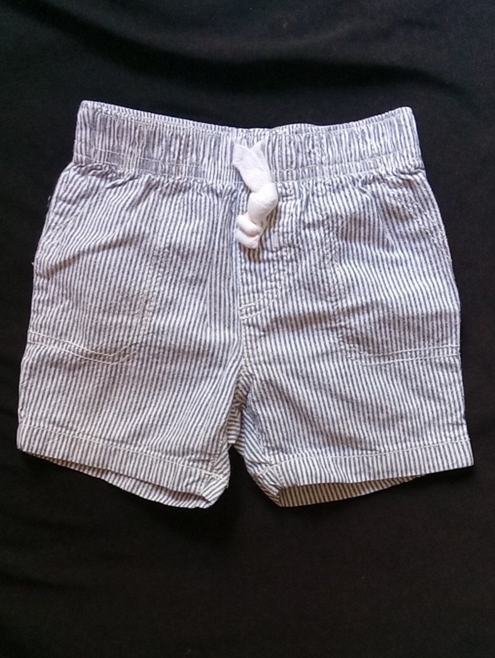 Carter's Blue & White Seersucker Pull-On Shorts